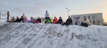 uczniowie klasy 3a na górce 