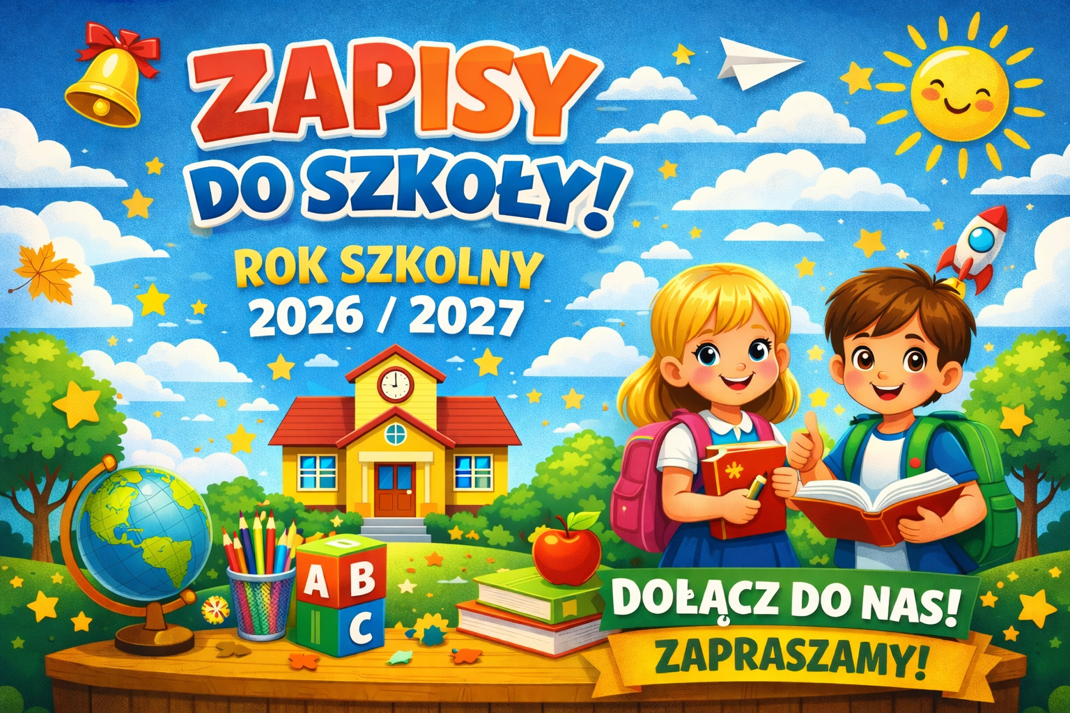 Zapisy dzieci do klasy pierwszej w roku szkolnym 2026/2027