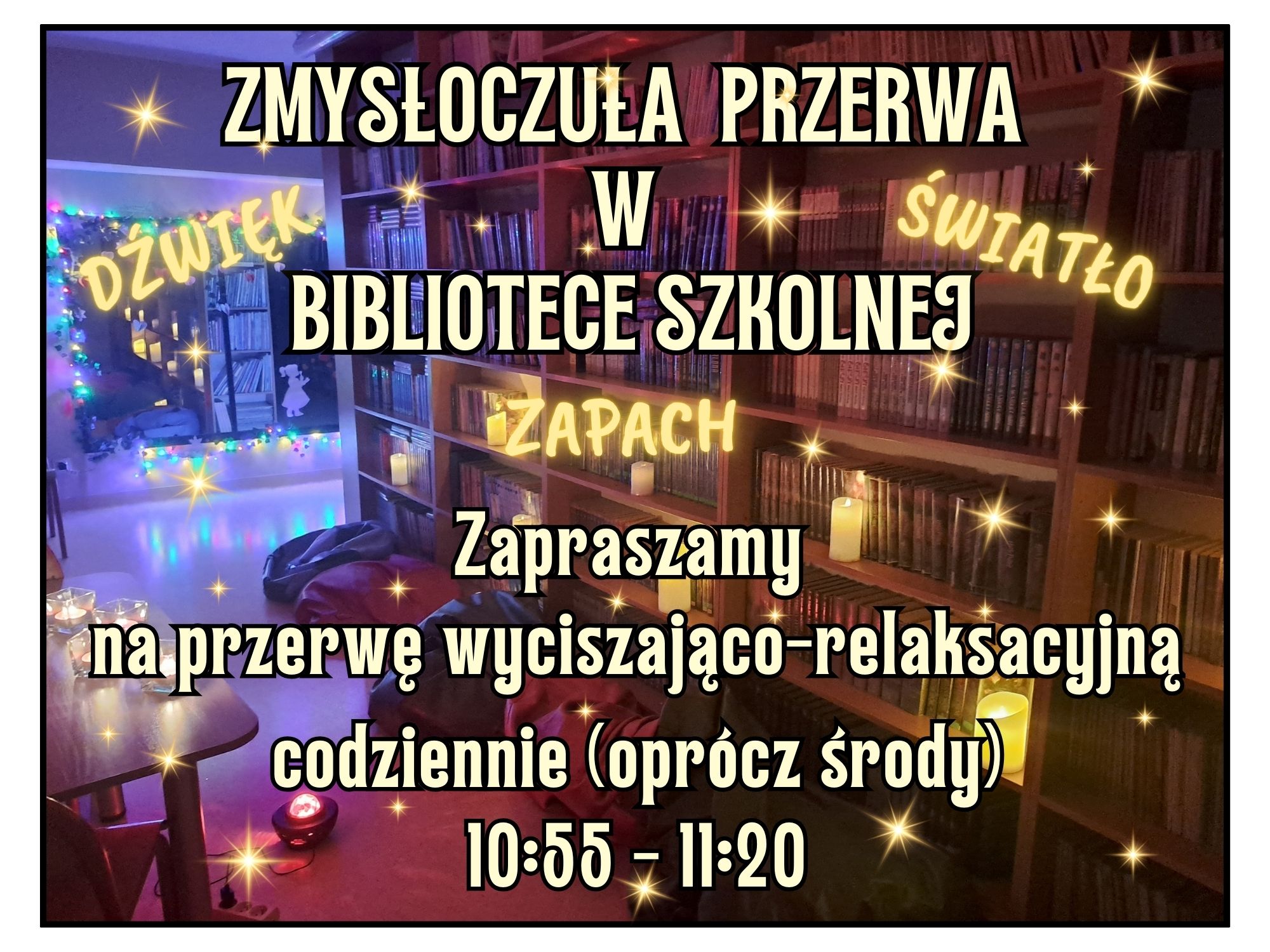 Chwila wytchnienia w  bibliotece szkolnej