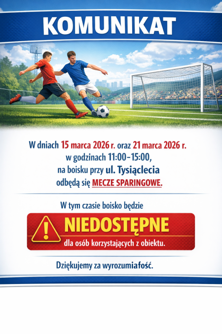 Informacja dotycząca boiska