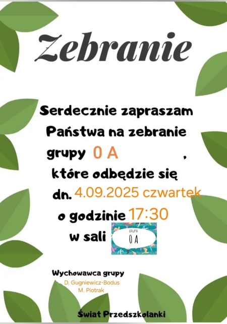 Zebranie z Rodzicami 