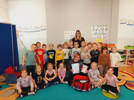 Zajęcia z pielęgniarką p. Kasią Kałduńską w Oddziałach Przedszkolnych.